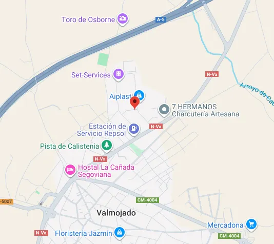 Mapa de localización del CNAV en Valmojado, Toledo